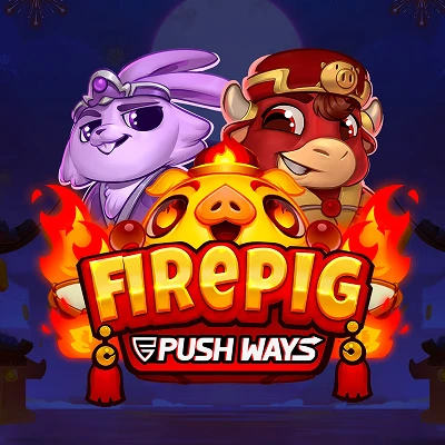 Fire Pig Push Ways — Slot Fire Pig Push Ways met vrolijke dieren en vuurthema